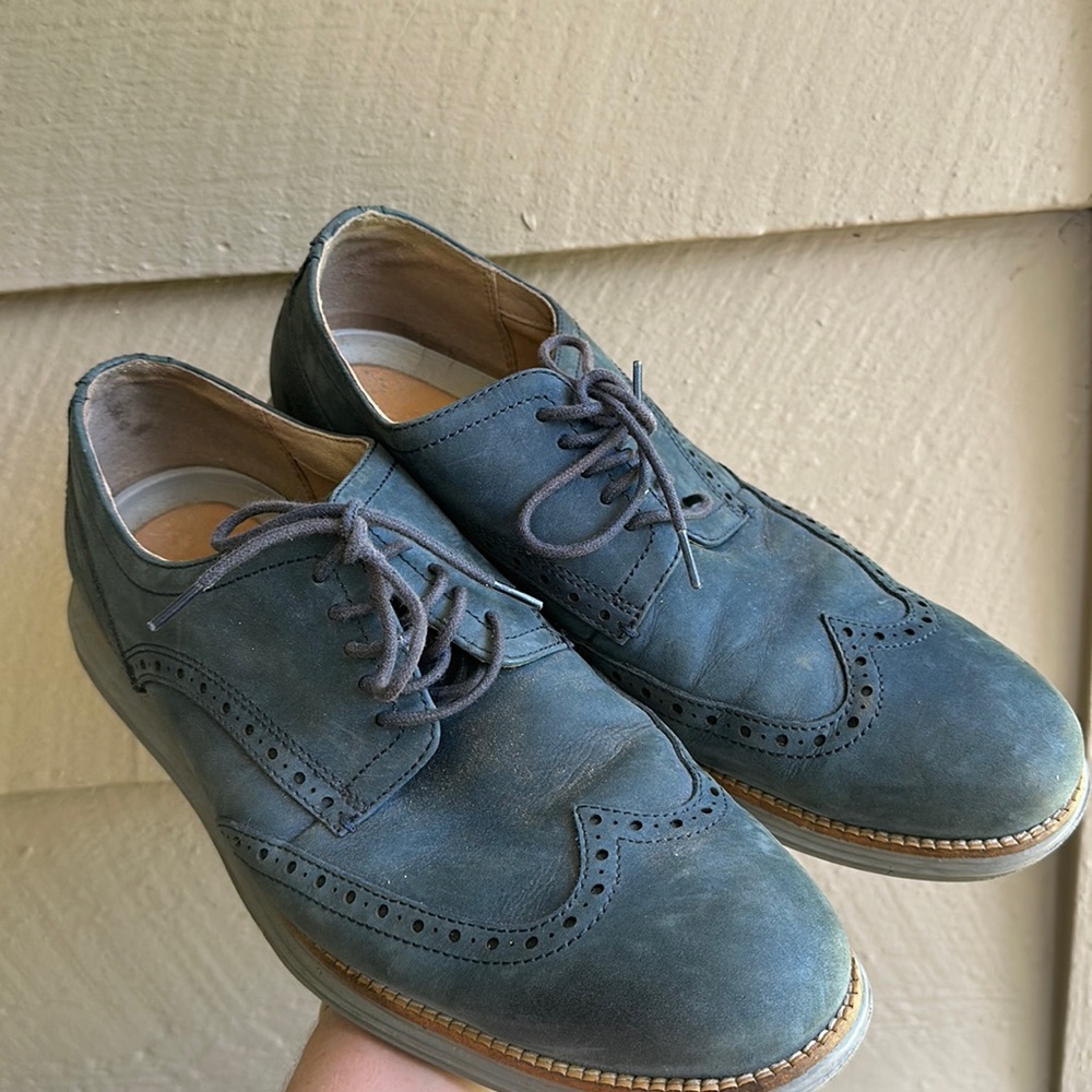 Cole Haan Blue Grand OS Wingtips